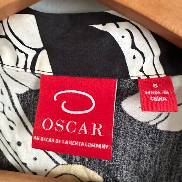 Vintage 2000s Oscar de la rent floral collar v neck dress - Picture 4 of 7